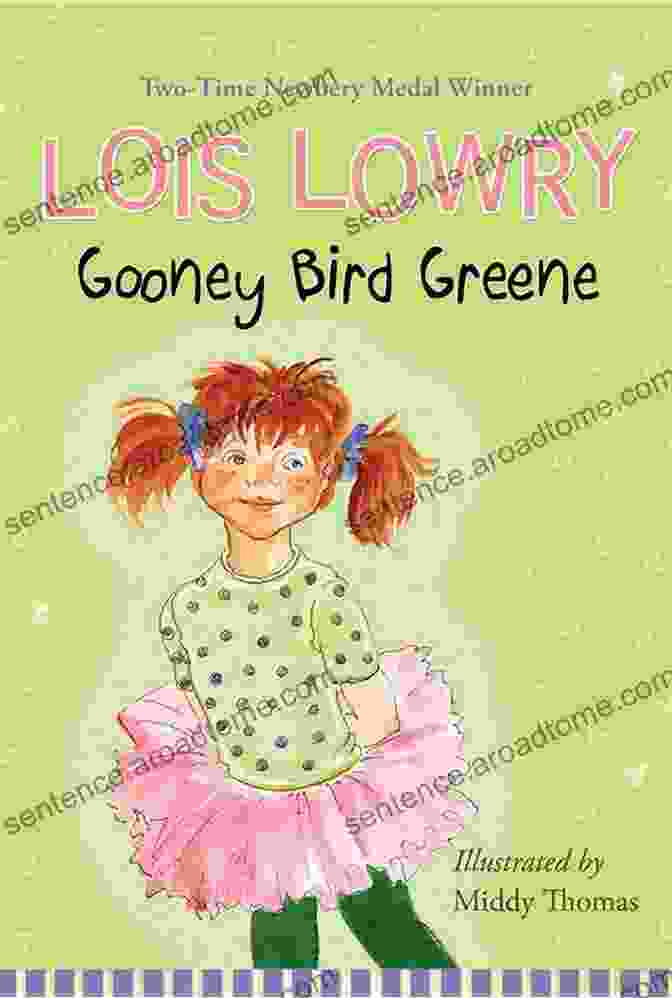 A Colorful And Whimsical Illustration Of Gooney Bird Greene, A Third Grader With A Mop Of Curly Red Hair, Wearing A Bright Orange Dress And Sneakers, Standing On A Map Of The World With A Magnifying Glass In Her Hand. Gooney Bird On The Map