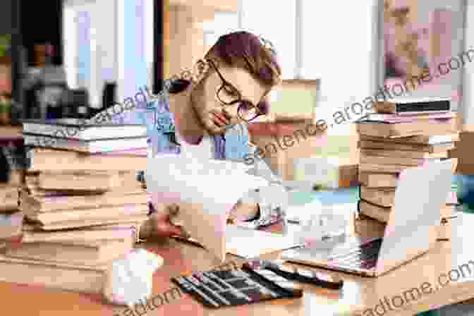 A Person Sitting At A Desk, Surrounded By Books And Writing Materials, Studying Yiddish The New Joys Of Yiddish: Completely Updated