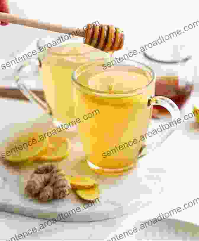 A Steaming Cup Of Ginger Tea With Fresh Ginger Slices And Honey Healing Teas: A Practical Guide To The Medicinal Teas Of The World From Chamomile To Garlic From Essiac To Kombucha