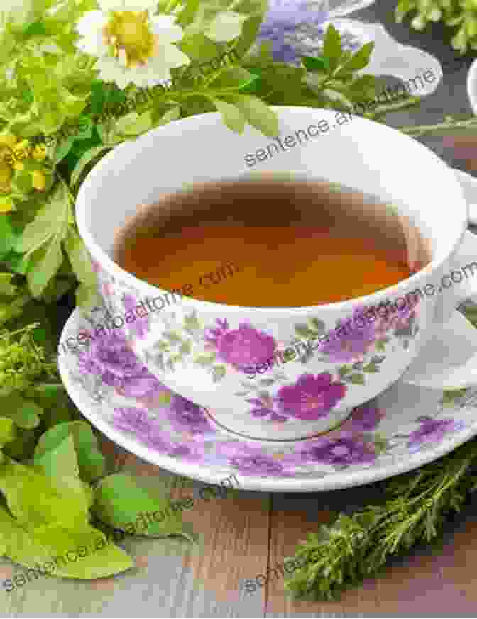 A Steaming Cup Of Herbal Tea, Surrounded By Fresh Herbs And Leaves. 80 Herbal Tea Recipes James M Lowrance