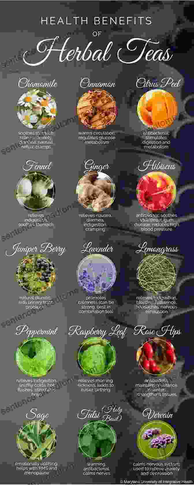 Close Up Of Various Herbs Used In Herbal Teas, Highlighting Their Different Shapes And Textures. 80 Herbal Tea Recipes James M Lowrance