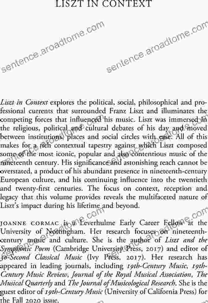 Liszt In Context: Composers In Context Liszt In Context (Composers In Context)