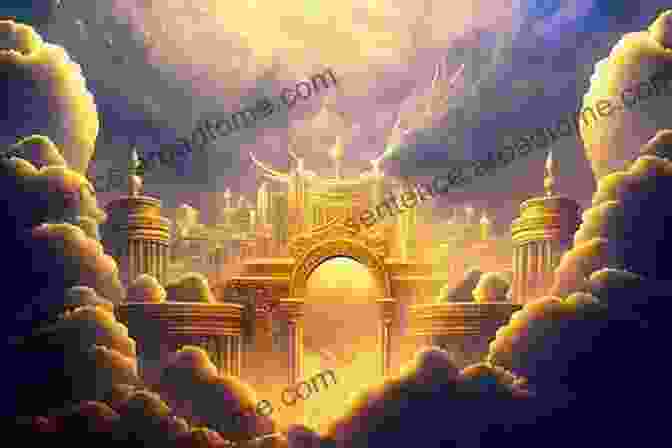 Panoramic View Of The Celestial City With Golden Streets And Flowing Streams Life After Death: Heaven Closure Angels