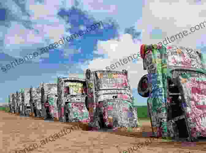 Ten Cadillacs, Their Noses Buried In The Ground, Create A Captivating Sight At The Cadillac Ranch In Amarillo, Texas. Route 66 In Texas (Images Of America)