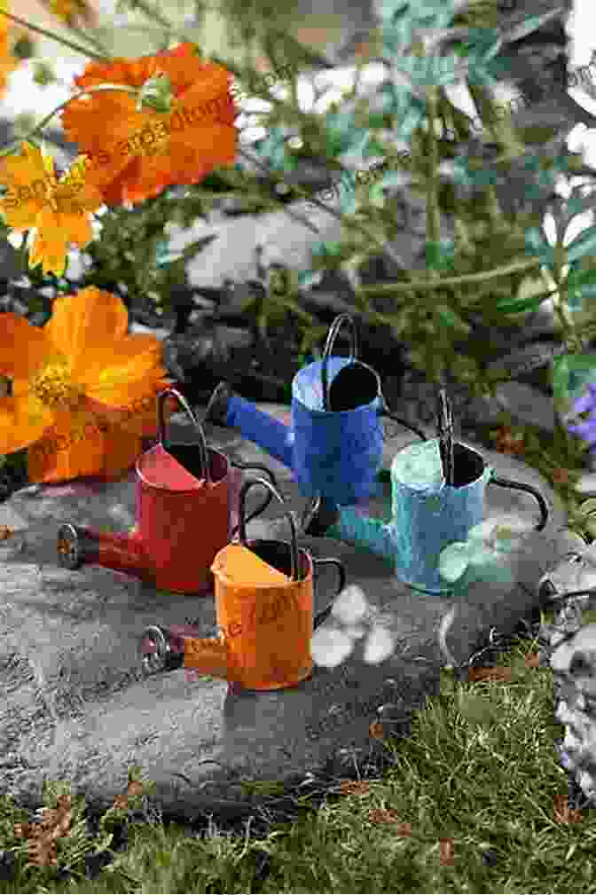 Woman Watering A Fairy Garden With A Watering Can Fairy Gardening: Creating Your Own Magical Miniature Garden